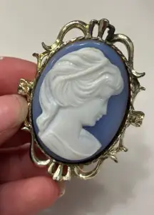 Gerry’s blue and white vintage cameo Brooch Pins