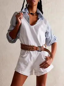 FREE PEOPLE High Roller White Shortalls S