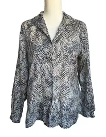 Vintage Anna and Frank Women's M Multicolor Animal Print Silk Button-Up Shirt
