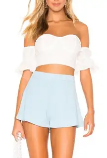 REVOLVE Superdown Amanda Flutter Shorts in Baby Blue