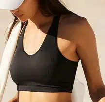 Free People Movement Women's Free Throw Crop Workout Top Ribbed Navy Blue sz S