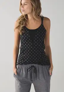 Lululemon Exquisite Tank Ghost Dot Black Slate Mesh Polka Dot Tank Top 10 Rare