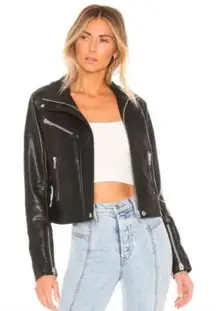 Blank NYC Revolve Faux Leather Moto Jacket size Small Black