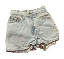 Vintage 1993 Levis 512 Denim Shorts Womens Sz 5 Slim Fit Light Wash Made In USA