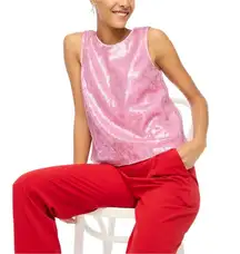 JCREW PINK SEQUIN SWIFTY MERMAIDCORE SLEEVELESS SHELL TOP M