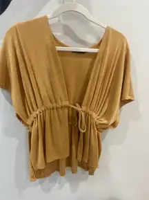 Pretty Little Thing Gold Tie Twist Kimono Top