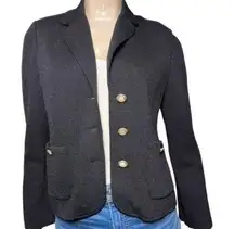 St. John Collection Marie Gray Women’s Size 4 Black Three Button Knit Jacket