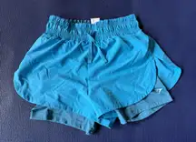 💕 2/$35 💕 NWOT Gymshark 2-in-1 two tone blue running shorts, size XS.