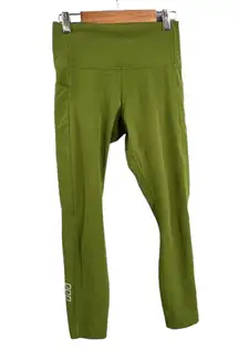 Lorna Jane Green Cropped Leggings High Rise Pockets 23” Inseam Small Estimated