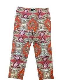 Talbots  Pants Cropped Colorful Patterned Straight Leg Size 6P