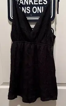 Black Sleeveless V-Neck Romper