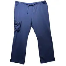Jockey Scrub Pants 2X Navy Blue Drawstring Cargo Pocket Comfort‎ Fit