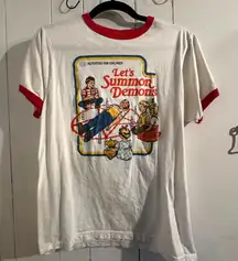 Let’s summon demons tee  Red Trim and Graphic Print