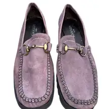 Sesto Meucci‎ Women's Purple Suede Horsebit Loafers Size 8.5 N