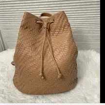 Deux Lux GORGEOUS pink bucket drawstring backpack woven design