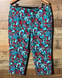 Soft Surroundings Capri Women’s size Petite XL(18) Red Aqua Straight Leg Pull On