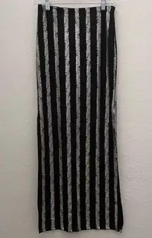 Black and Silver Maxi Skirt