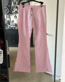 Pink/Blk Striped Bell Bottom