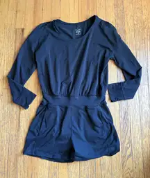 Sweaty Betty Romper Womens Medium Black Long Sleeve Activewear Pockets
