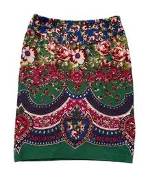 Maeve Anthropologie multicolor floral pencil skirt size 4