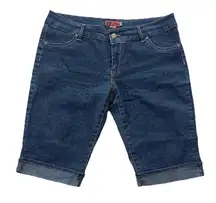 Vintage HiP jeans Bermuda Denim Shorts Womens Juniors 13 Y2K Rhinestone Pockets