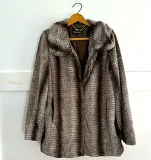 Dennis by Dennis Basso Size Medium Brown Faux Fur Coat