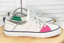 Sperry Crest Vine Bionic Sailcloth Sneaker Shoes White Pink Green 10