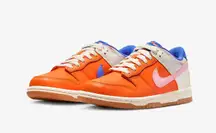 Nike Dunk Low SE in Safety Orange/Sail/Blue Joy/Medium Soft Pink