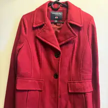 London Fog Women's Vibrant Red Pea Coat
