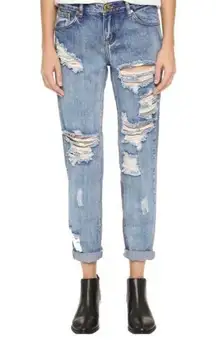 One Teaspoon Awesome Baggies Straight Distressed Destroyed Jeans- Size 28