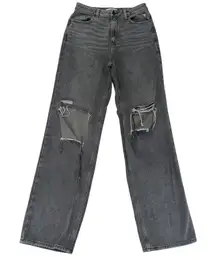 PacSun‎ '90s Boyfriend Jeans Loose Baggy Black Distressed Women's 27 Rigid Denim