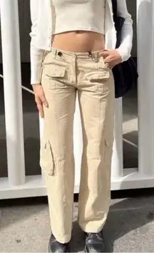 Brandy Melville NWT  Kim Cargo Pants Beige Tan- One Size