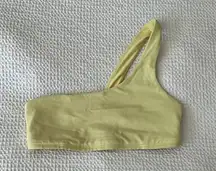 ALO YOGA Yellow One-Shoulder Crop Top