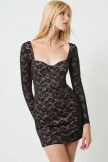 Thora Lula Long Sleeve Ponte Lace Jersey Dress size M