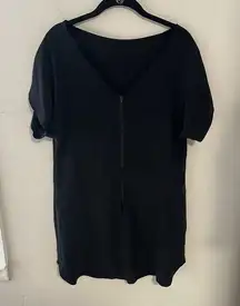 Milly Black Silk Shift Tee Dress