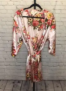 Miss to Mrs Pink Floral Bridal Robe