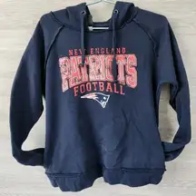 NFL Team New England Patriots Distressed Print Hoodie Shirt Womens M