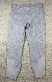 Lululemon Align High Rise Pant Light Gray Heathered Mesh Panel Cropped Size 8