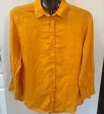 Zara mustard yellow  Button-Down oversized Shirt size s