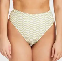 Free People by ZULU and ZEPHYR Chartreuse Wave Waisted Neutral Tone Brief Size 2