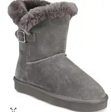 Style & Co Women’s Boots 👢 6 Tiny2 Dark Grey Short Winter Faux Fur Suede Upper