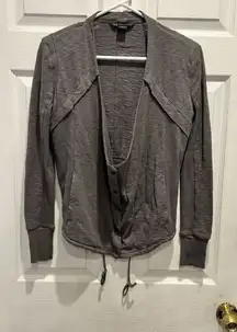 A/X Armani Exchange‎ Gray Button Up Moto Jacket Women’s Size Small Cotton