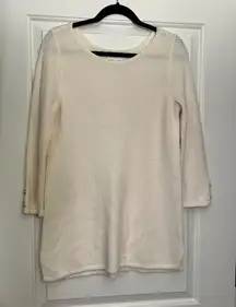 Charter Club Cream Textured Knit Top