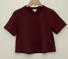 Wilfred Aritzia Women's Burgundy Cropped Top size Small
