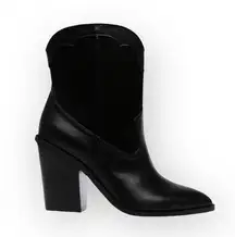 new Dolce Vita ⌘ Nichole Western Chunky Heel Sleek Cowboy Boot ⌘ Black ⌘ 6.5M