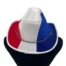Cowboy Hat Red White and Blue with neck cord One‎ Size Patriotic 4th of July