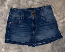 No Boundaries High-Waisted Dark Blue Jean Shorts - Size 15