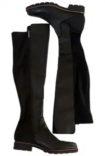 EUC Franco Sarto Leather over The Knee Boots Black Size 7