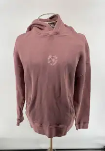 ZARA NEW YORK 5Th AVE HOODIE WOMENS SIZE Medium PINK RIBBED SOLID 99% cotton