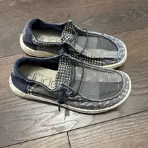 Hey Dude Women’s 5 Wendy Patch Blue White Slip on Shoes Sneakers